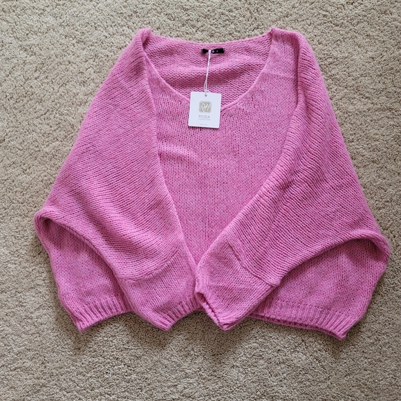Pink oversized sweater with Dolman sleeves - Picture 3 of 4